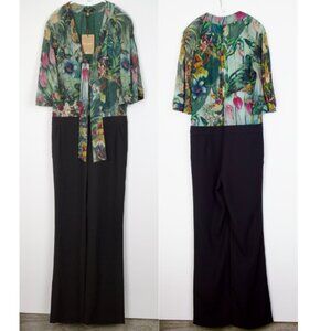 NWT Ted Baker Orchideen Print Jumpsuit | Bright Green | Size 6